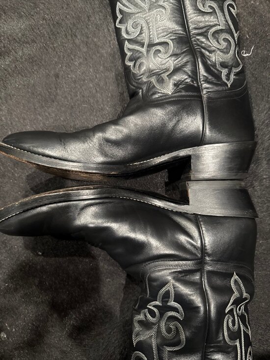 Justin Black Cowboy Boots Style 1408 11D EUC main image 7